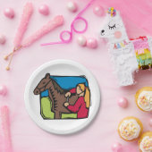 Pferd- und Bauernmädchen Pappteller (Party)