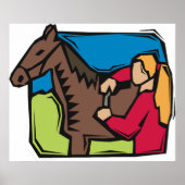 Pferd- und Bauernmädchen Poster (Vorne)