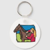 Pferd- und Bauernmädchen Schlüsselanhänger (Rückseite)