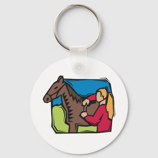 Pferd- und Bauernmädchen Schlüsselanhänger (Rückseite)
