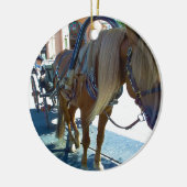 Pferd und Beförderung für Kunden gewartet Keramik Ornament (Links)