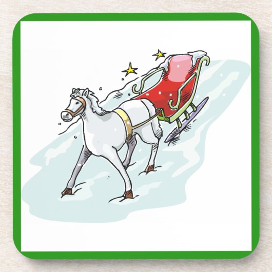 Pferd und Beförderung - Getränkeuntersetzer (Vorderseite)