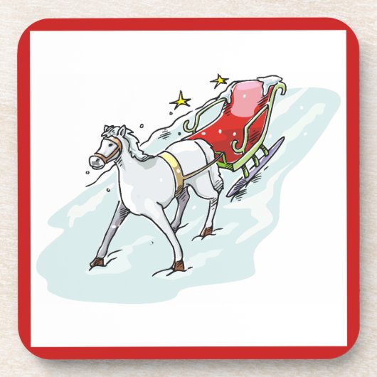 Pferd und Beförderung - Getränkeuntersetzer (Vorderseite)