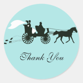 Pferd und Beförderung Hochzeit Danke Stickers