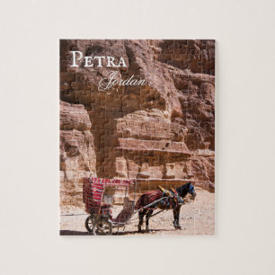 Pferd und Beförderung in Petra, Jordan Jigsaw Puzz Puzzle