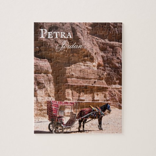 Pferd und Beförderung in Petra, Jordan Jigsaw Puzz Puzzle (Vertikal)