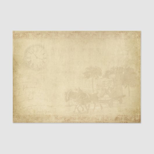 Pferd und Beförderung mit Uhr im Hintergrund Seidenpapier (Vorderseite)