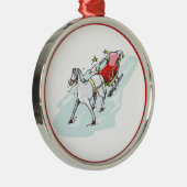 Pferd und Beförderung - Silbernes Ornament (Rechts)