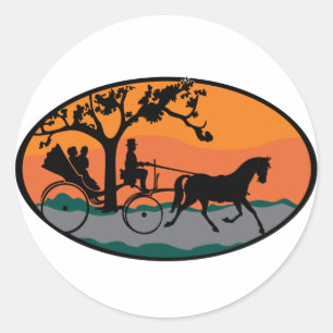 Pferd- und Beförderungsfahrt Runder Aufkleber