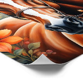 Pferd und Blume Poster (Ecke)