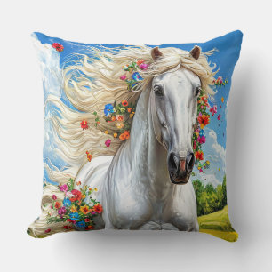Pferd und Blumen Kissen