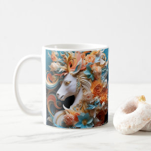 Pferd und Blumen, Reitergeschenk, Pferdereiten Kaffeetasse