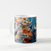 Pferd und Blumen, Reitergeschenk, Pferdereiten Kaffeetasse (Vorderseite Links)