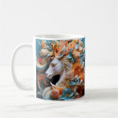 Pferd und Blumen, Reitergeschenk, Pferdereiten Kaffeetasse (Links)