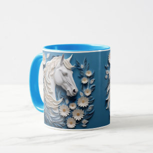 Pferd und Blumen, Reitergeschenk, Pferdereiten Tasse