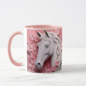 Pferd und Blumen, Reitgeschenk, Pferdereiten Tasse (Links)