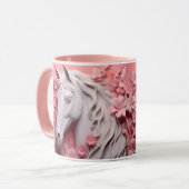 Pferd und Blumen, Reitgeschenk, Pferdereiten Tasse (Vorderseite Links)