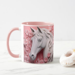 Pferd und Blumen, Reitgeschenk, Pferdereiten Tasse