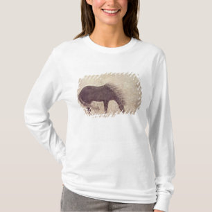 Pferd und Bräutigam im Winter T-Shirt