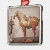 Pferd und Bräutigam, Tang-Dynastie Silbernes Ornament (Links)