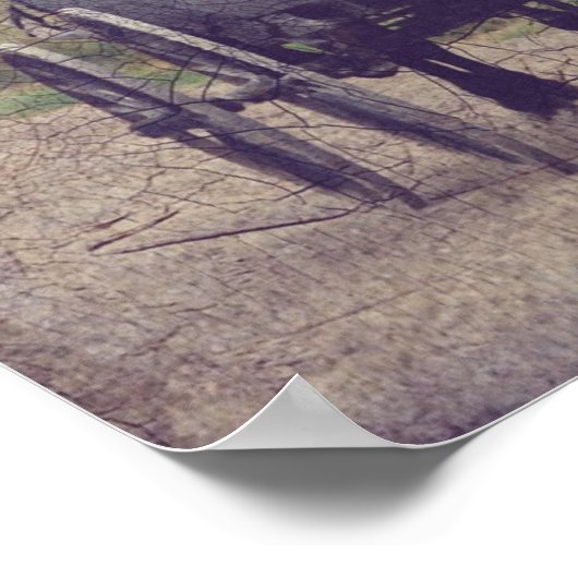 Pferd und Buggy, Crackle-Effekt Poster (Ecke)
