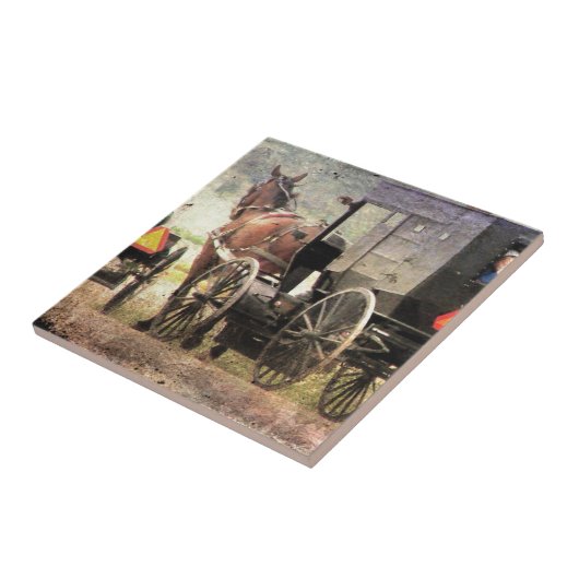 Pferd und Buggy Fliese (Seite)