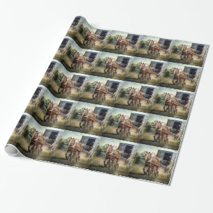 Pferd und Buggy im ländlichen Iowa Geschenkpapier