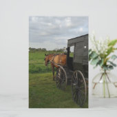 Pferd und Buggy im Sonnenuntergang Briefpapier (Stehend Vorderseite)