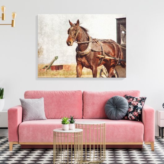 Pferd und Buggy in Kalona, Iowa Leinwanddruck (Insitu (Wohnzimmer))