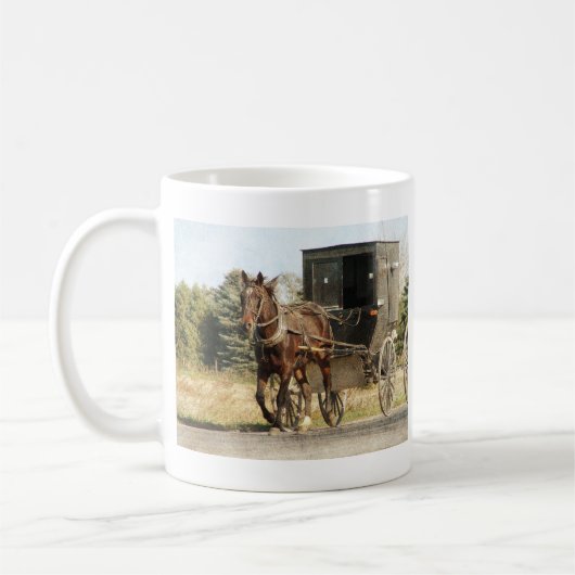 Pferd und Buggy Kaffeetasse (Links)