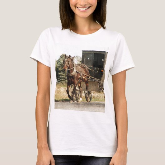 Pferd und Buggy T-Shirt (Vorderseite)