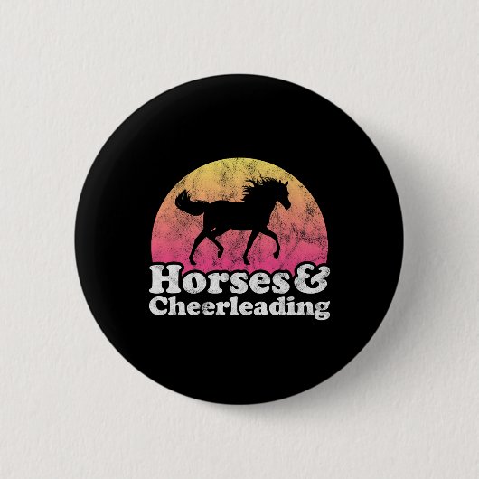 Pferd Und Cheerleader Frauen Oder Mädchen Pferde C Button (Vorderseite)