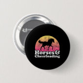 Pferd Und Cheerleader Frauen Oder Mädchen Pferde C Button (Vorne & Hinten)