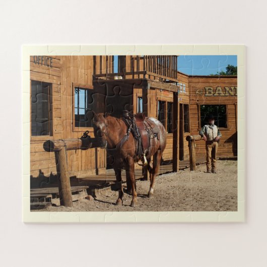 Pferd und Cowboy Puzzle (Horizontal)