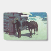 Pferd und Cowboy Winterschnee Ausweis (Rückseite)