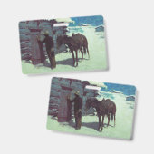 Pferd und Cowboy Winterschnee Ausweis (Vorder- & Rückseite)