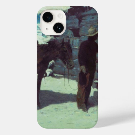 Pferd und Cowboy Winterschnee Case-Mate iPhone Hülle (Rückseite)
