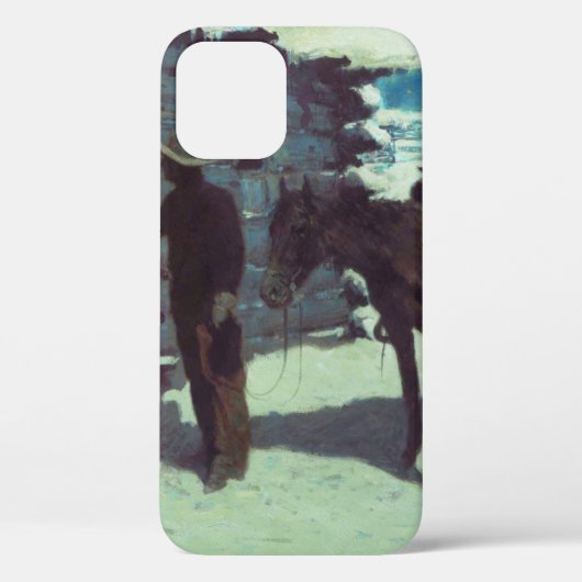 Pferd und Cowboy Winterschnee Case-Mate iPhone Hülle (Rückseite)