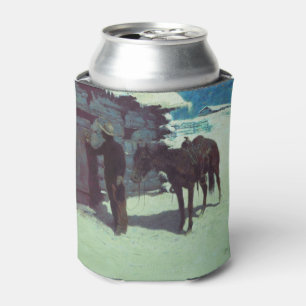 Pferd und Cowboy Winterschnee Dosenkühler