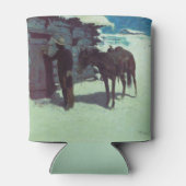 Pferd und Cowboy Winterschnee Dosenkühler (Rückseite)