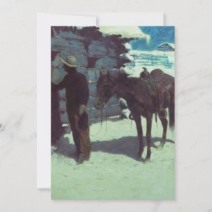 Pferd und Cowboy Winterschnee Einladung