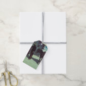 Pferd und Cowboy Winterschnee Geschenkanhänger (Mit Garn)