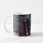Pferd und Cowboy Winterschnee Kaffeetasse (Links)