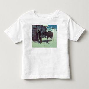 Pferd und Cowboy Winterschnee Kleinkind T-shirt