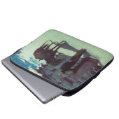 Pferd und Cowboy Winterschnee Laptopschutzhülle (Vorne Knopf)