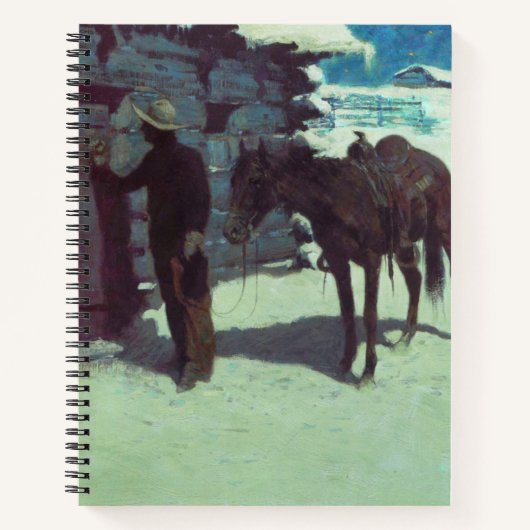 Pferd und Cowboy Winterschnee Notizblock (Vorderseite)