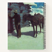 Pferd und Cowboy Winterschnee Notizblock (Rückseite)