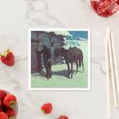 Pferd und Cowboy Winterschnee Serviette (Beispiel)