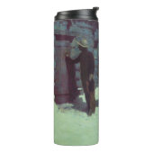 Pferd und Cowboy Winterschnee Thermosbecher (Nach links gedreht)