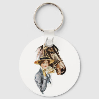 Pferd und Dame Schlüsselanhänger